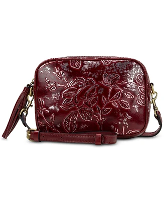 Patricia Nash Josie Small Rectangle Bark Leaves Leather Crossbody, Created for Macy's