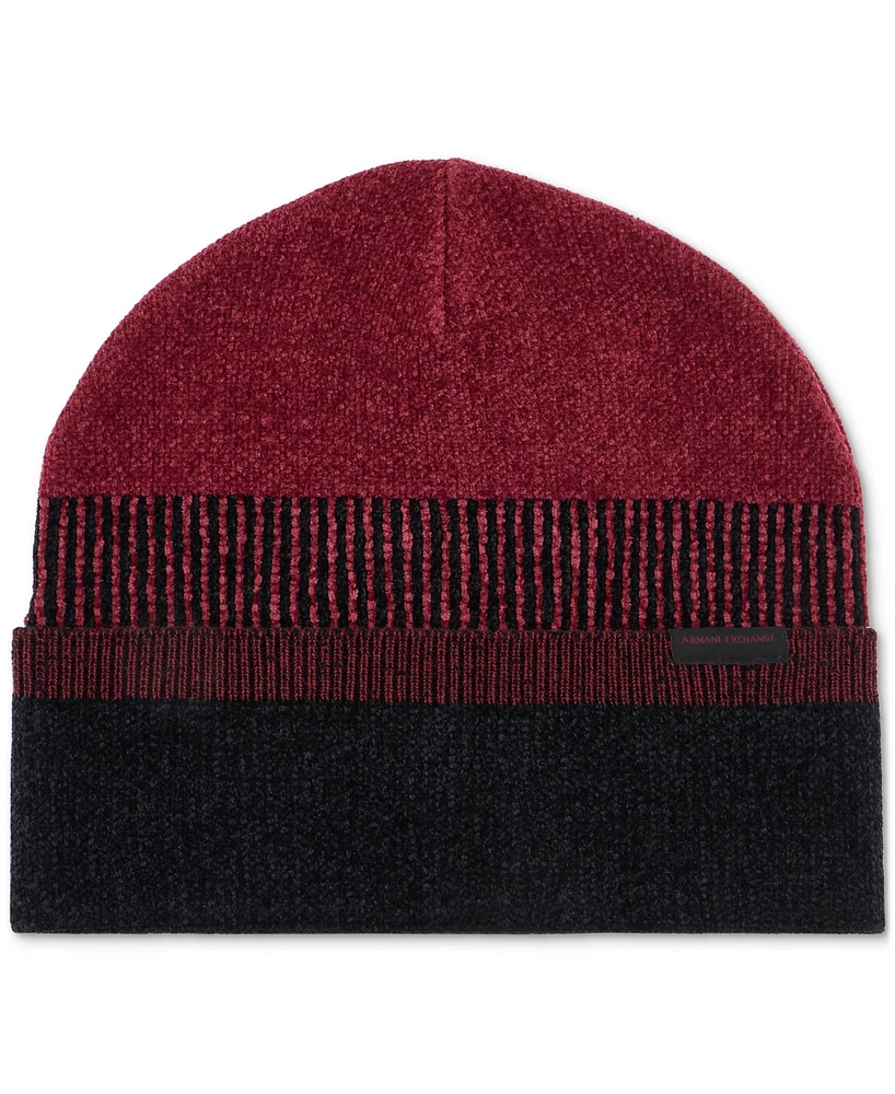 A|X Armani Exchange Men's Cabernet Beanie Hat