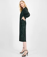 Anne Klein Women's Sequined Twist-Front Midi Dress