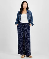 On 34th Women's Printed Drawstring Wide-Leg Pants, Created for Macy's