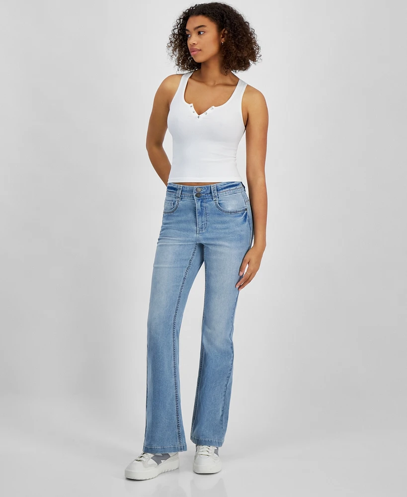 Dollhouse Juniors' High-Rise Flare-Leg Jeans