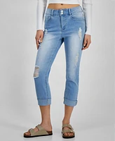 Dollhouse Juniors' Mid-Rise Crop Skinny-Leg Jeans