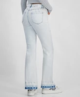 Dollhouse Juniors' High-Rise Flare-Leg Button-Fly Jeans