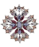 Anne Klein Silver-Tone Crystal & Stone Cluster Pin