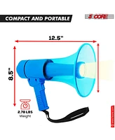 5 Core Megaphone Bullhorn Speaker 50W Waterproof Bull Horn w Led Light Battery Power Cheer Megafono 800 Feet Range Loudspeaker