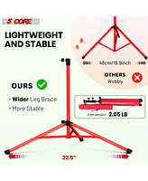 5 Core Sheet Music Stand Red; Portable Foldable Music Note Holder; Height Adjustable Tripod Stands - Mus Fld Red