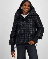 Guess Women's Melie Houndstooth Puffer Jacket