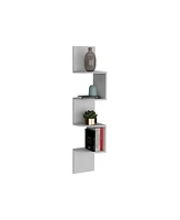 Depot E-Shop Roy Corner Floating Shelf, Modern 4-Tier Display