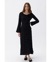 Nocturne Women's Backless Long Sleeve Maxi Dress
