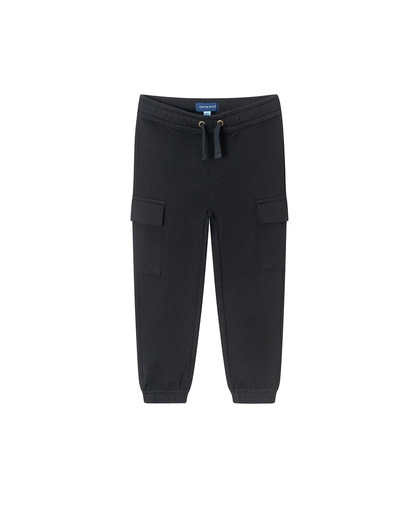 Andy & Evan Toddler Boys Toddler/Child Black Pique Jogger