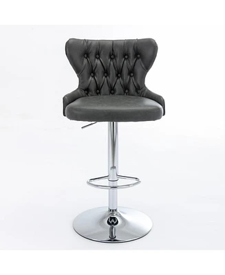 Slickblue Swivel Pu Barstools Adjustable Seat Height from 25-33 Inches, Modern and Comfortable