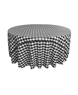 Slickblue 108-Inch Round Polyester Gingham Checkered Tablecloth