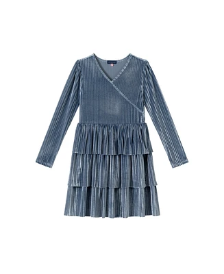 Andy & Evan Big Girls Velvet w/Lurex Tiered Dress