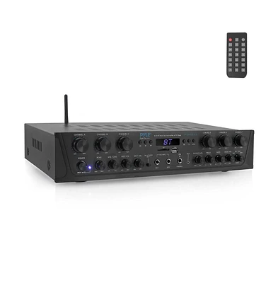 Pyle Bluetooth Home Audio Source Amplifier With Fm Radio, MP3/Usb/Sd/Aux Playback, 6-Channel, 600 Watt