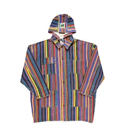 Cross Colours Men's Stripe Hooded Barn Jacket