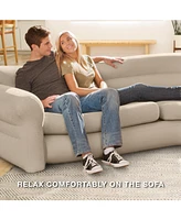 Intex Inflatable Corner Living Room Air Mattress Sectional Sofa Couch, Beige