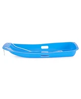 Slippery Racer Downhill Sprinter Kids Plastic Toboggan Snow Sled, Blue (3 Pack)