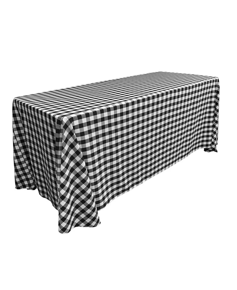 Slickblue Polyester Gingham Checkered 90 by 132-Inch Rectangular Tablecloth