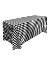 Slickblue Polyester Gingham Checkered 90 by 132-Inch Rectangular Tablecloth