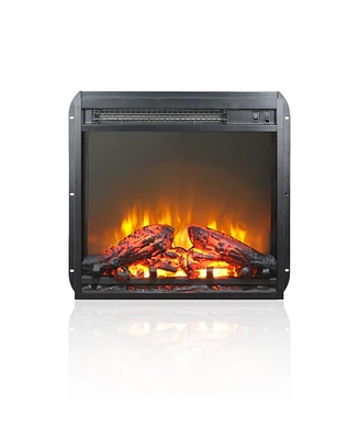 Mondawe 18Inch Electric Fireplace Insert With Log Set & Realistic Flame, Overheating Protection