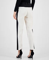 Anne Klein Women's Contrast-Stripe Slim-Leg Pants