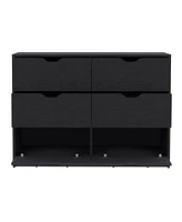 Houma Dresser 30"H, 4 Drawer with 2 Lower Cabinets, Chest