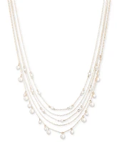 Emily in Paris Gold-Tone Imitation Pearl Layered Strand Necklace, 16" + 3" extender