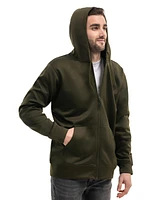 Mio Marino Men's Premium Zip-Up Hoodie for Men with Smooth Silky Matte Finish & Cozy Fleece Inner Lining Sweater Hood