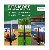 Swooc Cornhole Score Keeper & Other Yard Games – Weather Resistant – Cornhole Scoreboard With Drink Holder & Bottle Opener