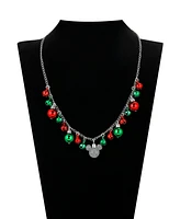 Disney Multi Color Glitter Mickey Mouse Jingle Bells Necklace