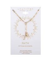 Unwritten Cubic Zirconia Cross and Dove Charm Y-Necklace