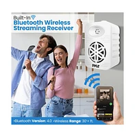 Pyle 5.25” 2-Way Indoor/Outdoor Bluetooth Speaker System, 1/2” High Compliance Polymer Tweeter, 500 Watt, White