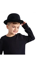 Dress Up America Black Velvet Derby Hat - Kids Girls & Boys