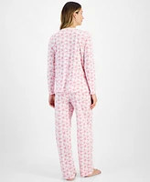 Charter Club Women's Cotton Printed Button-Front Pajama Set, Exclusively at Macy's