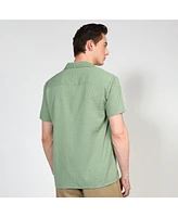 Campus Sutra Men's Pistachio Green Embroidered Creased Shirt