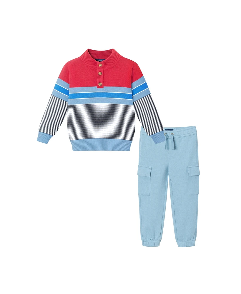 Andy & Evan Little Boys Toddler/Child Striped Sweater Jogger Set