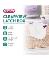 Sterilite 27 Qt ClearView Latch Storage Stackable Bin with Latching Lid, 12 Pack