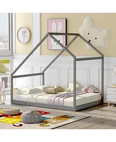 Slickblue Full Size Wooden House Bed – Stylish and Playful Design