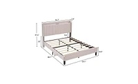 Slickblue Full Size Velvet Bed Frame with Charging Station and Storage Shelf – Elegant and Functional - Off