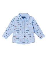 Andy & Evan Baby Boys Lt Blue Racecar Buttondown Shirt