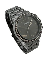 Olivia Pratt Two Tone Rhinestones Three Dial Bezel Women Watch