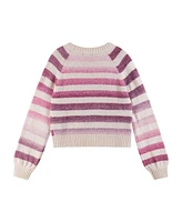 Andy & Evan Big Girls Pink Ombre Striped Cardigan Sweater