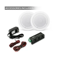 Pyle 8.0'' Bluetooth Ceiling/Wall Speakers, 2-Way Flush Mount, 250 Watt, Home Speaker Pair