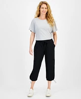 Style & Co Petite Mid-Rise Pull-On Bungee Cropped Pants, Created for Macy's