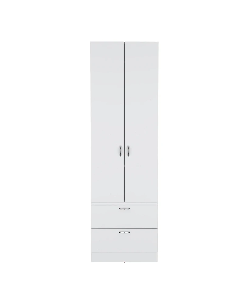 Depot E-Shop Vicco Armoire Wardrove 76" H, Hanging Rod, 2 Drawers, 1 Shelf