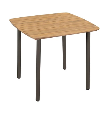 vidaXL Patio Table 31.5"x31.5"x28.3" Solid Acacia Wood and Steel