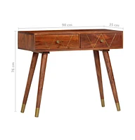 vidaXL Console Table 35.4"x13.8"x29.9" Solid Acacia Wood