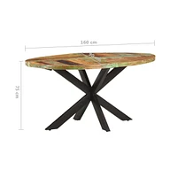 vidaXL Dining Table 63"x35.4"x29.5" Solid Reclaimed Wood