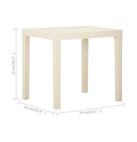 vidaXL Patio Table White 31.1"x25.6"x28.3" Plastic