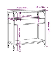 vidaXL Console Table with Shelf Brown Oak 29.5"x11.4"x29.5" Engineered Wood